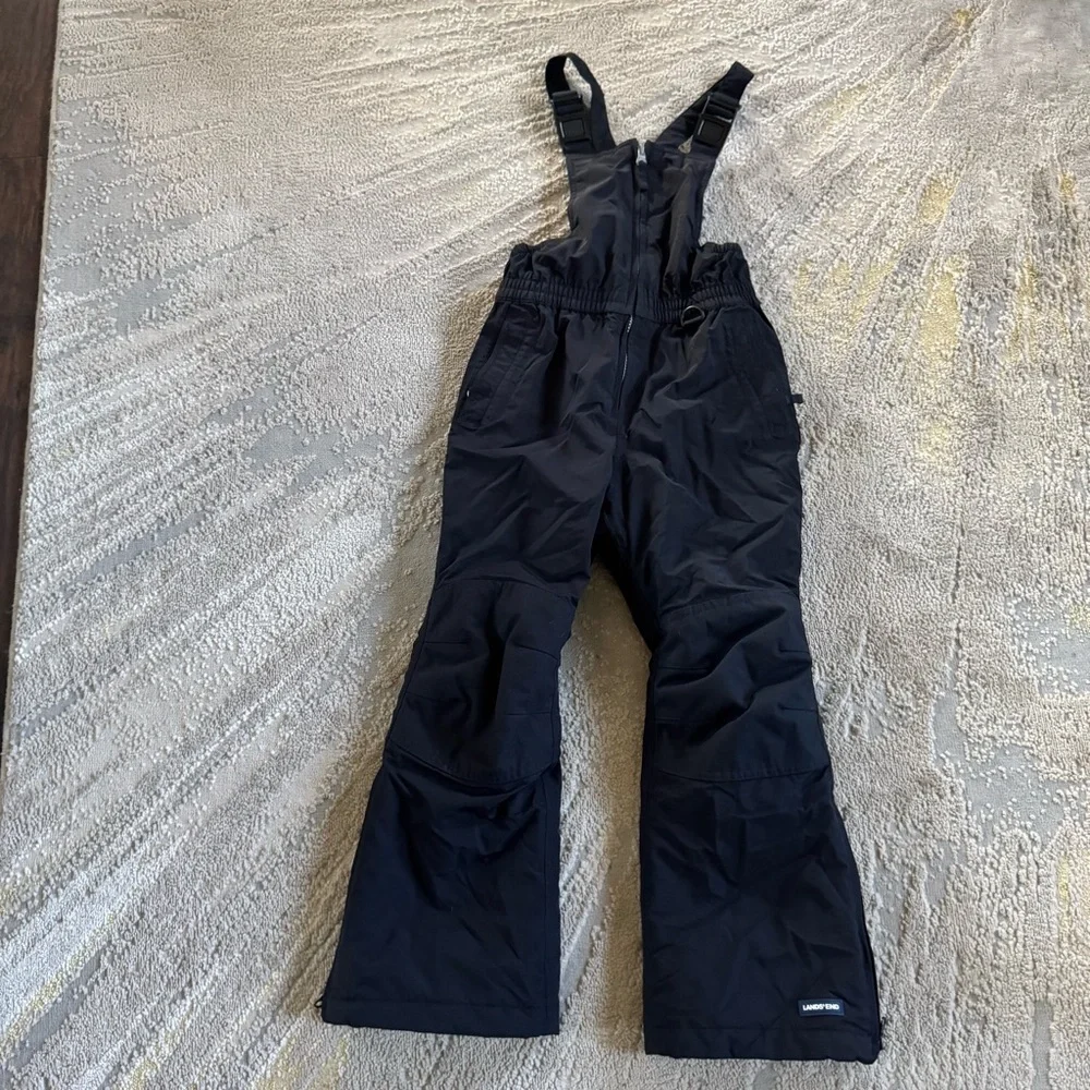 Lands End Squall black snow bibs overalls waterproof insulated  6